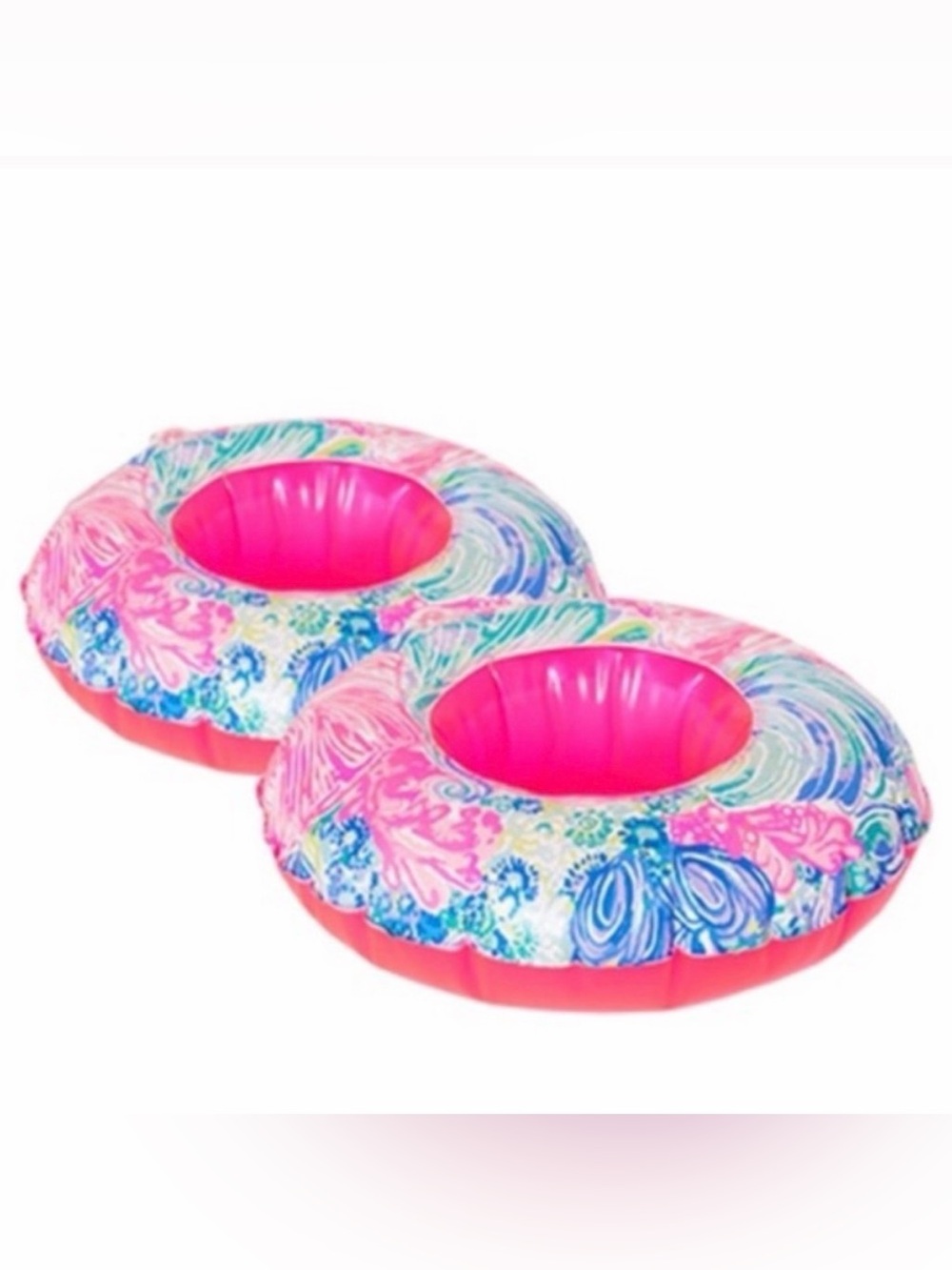 Lilly Pulitzer GWP Drink Floaties Set Of 2 Pool Bath Blow Up Pink Coral Coastal